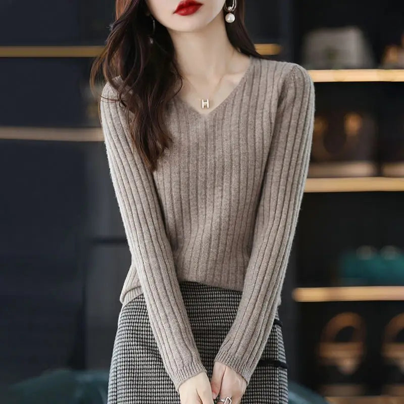 Women Sweater Long Sleeve Top Knitted