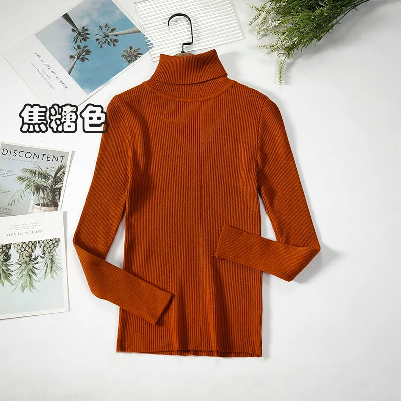 2025 Simple Women Turtleneck Sweater
