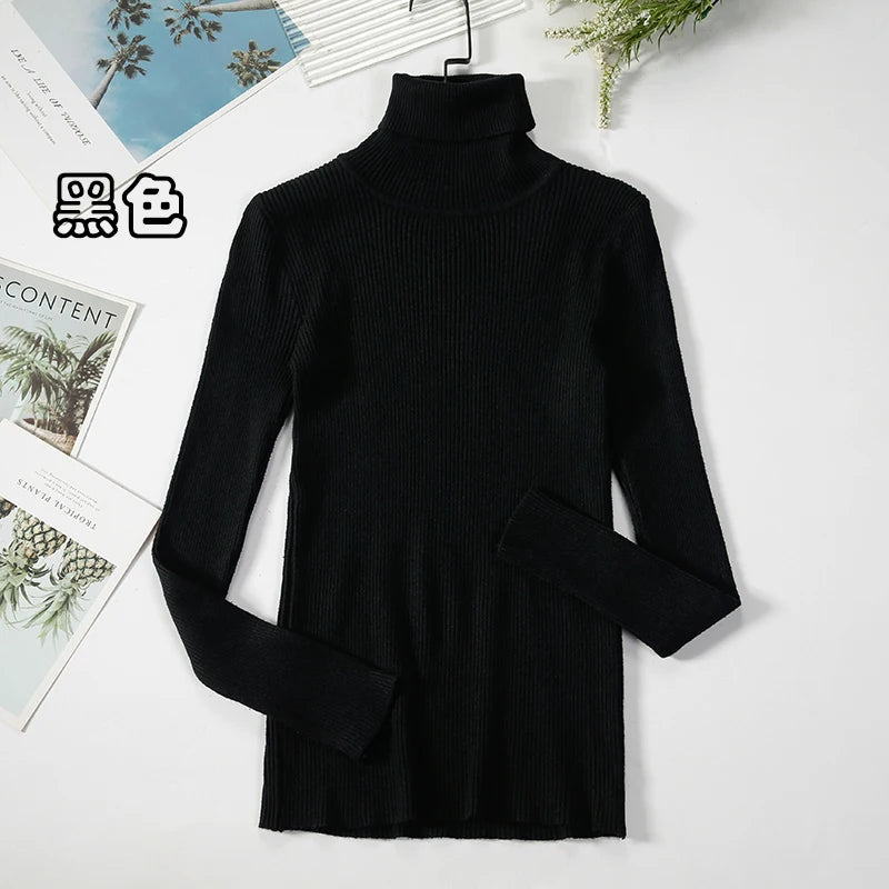 2025 Simple Women Turtleneck Sweater