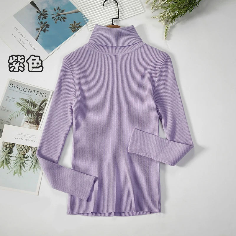 2025 Simple Women Turtleneck Sweater