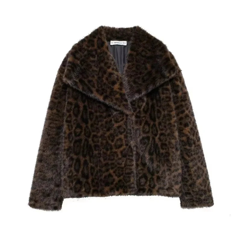 HH Women Elegant Faux Fur Coat Warm
