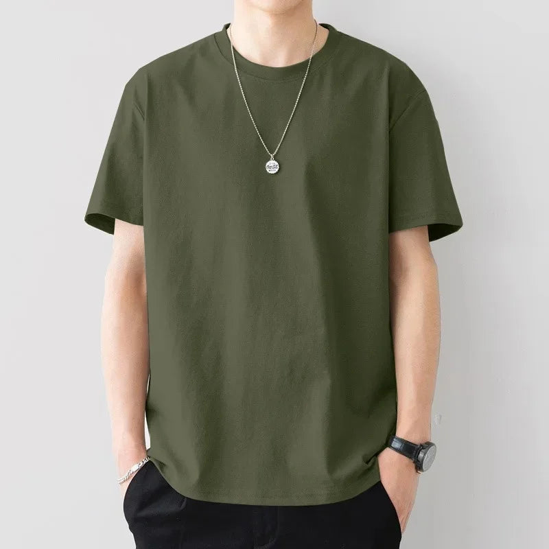 Fashionable Solid Color round Neck Short