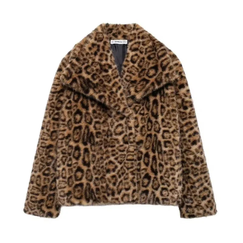 HH Women Elegant Faux Fur Coat Warm