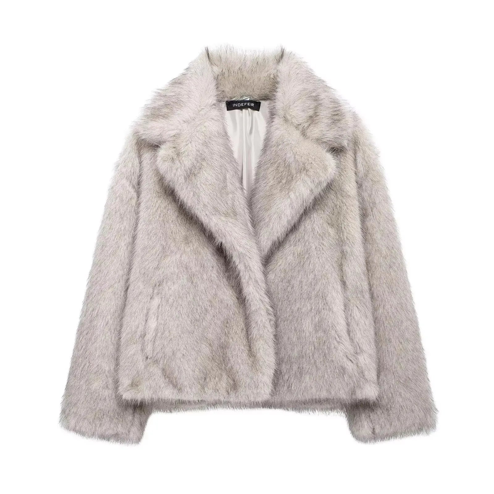 HH Women Elegant Faux Fur Coat Warm