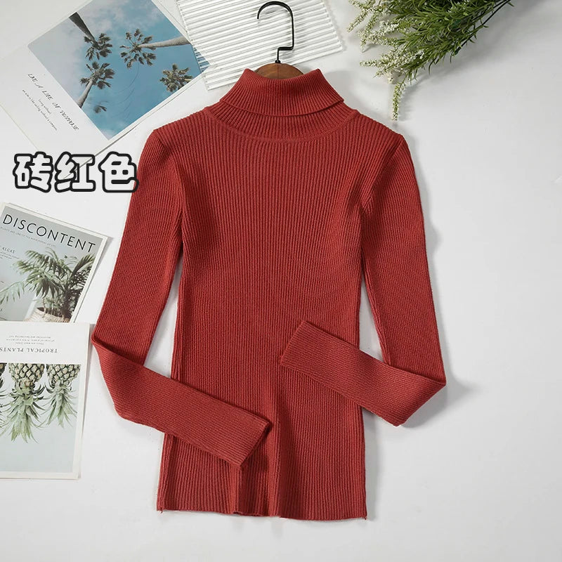 2025 Simple Women Turtleneck Sweater