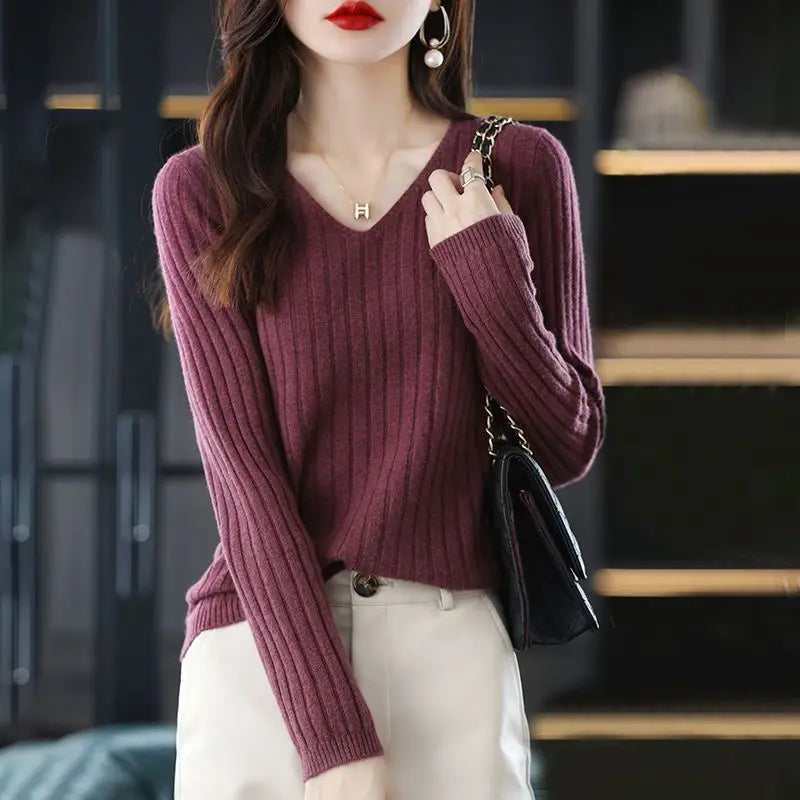 Women Sweater Long Sleeve Top Knitted