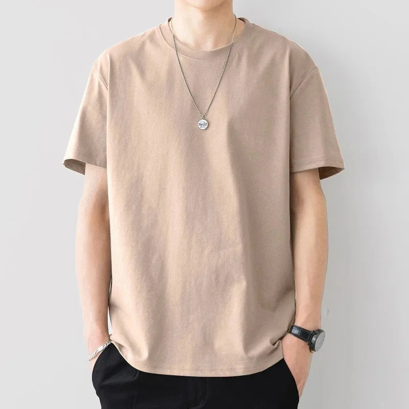 Fashionable Solid Color round Neck Short