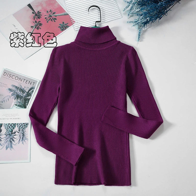 2025 Simple Women Turtleneck Sweater