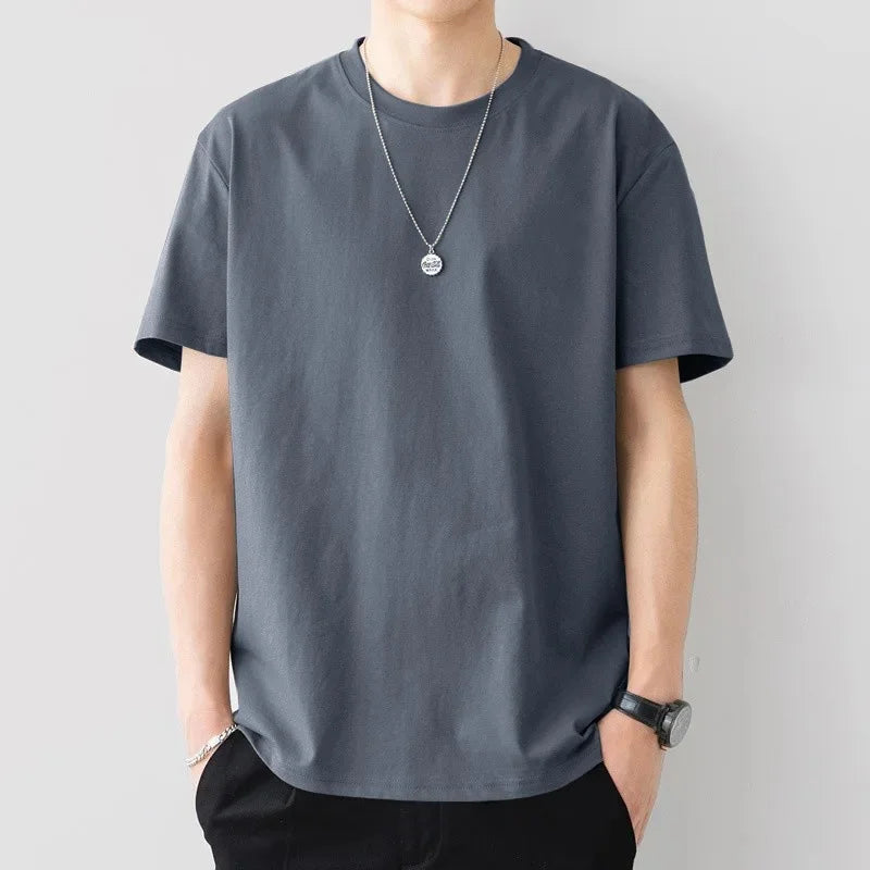 Fashionable Solid Color round Neck Short