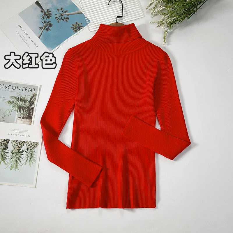 2025 Simple Women Turtleneck Sweater