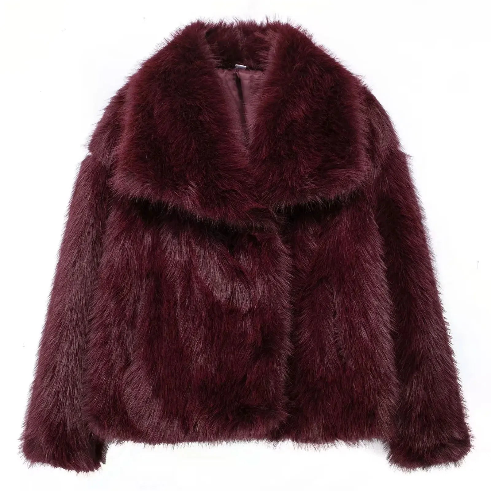 HH Women Elegant Faux Fur Coat Warm