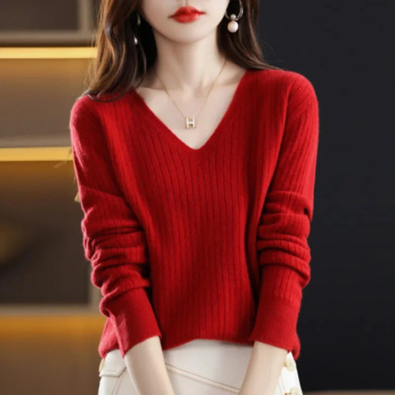 Women Sweater Long Sleeve Top Knitted