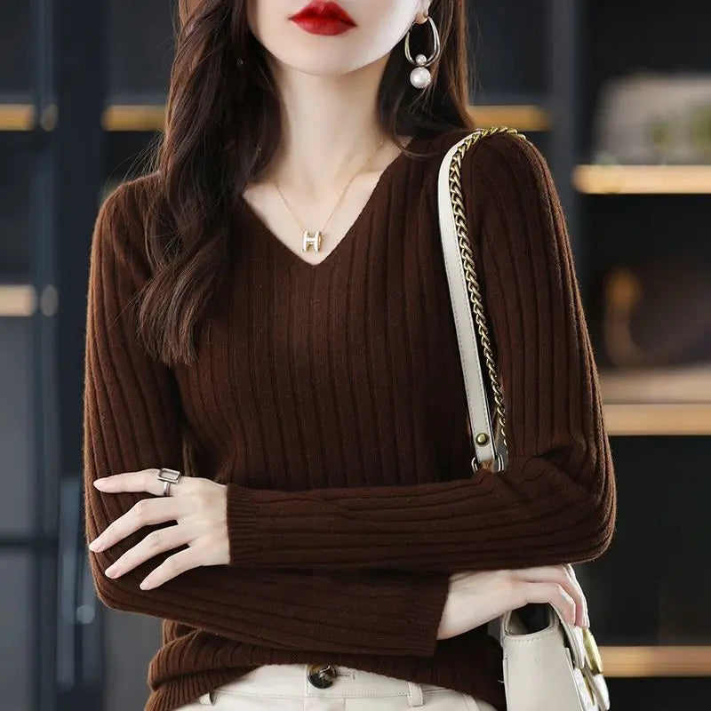 Women Sweater Long Sleeve Top Knitted