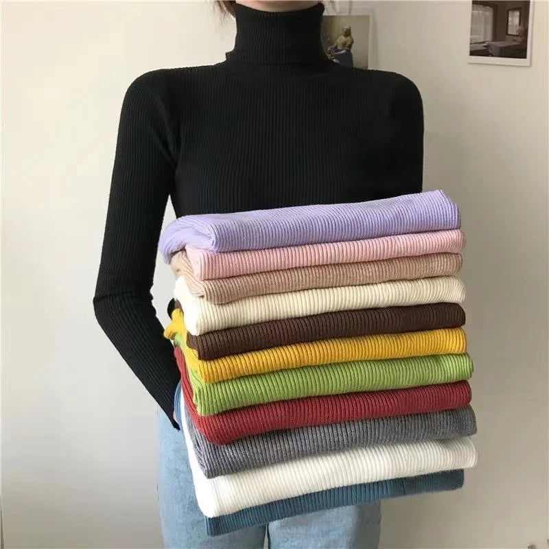 2025 Simple Women Turtleneck Sweater