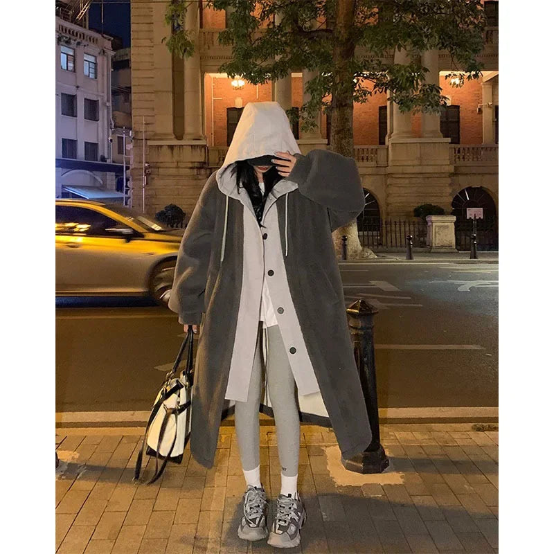 ChicAutumn/Winter New Long Hooded