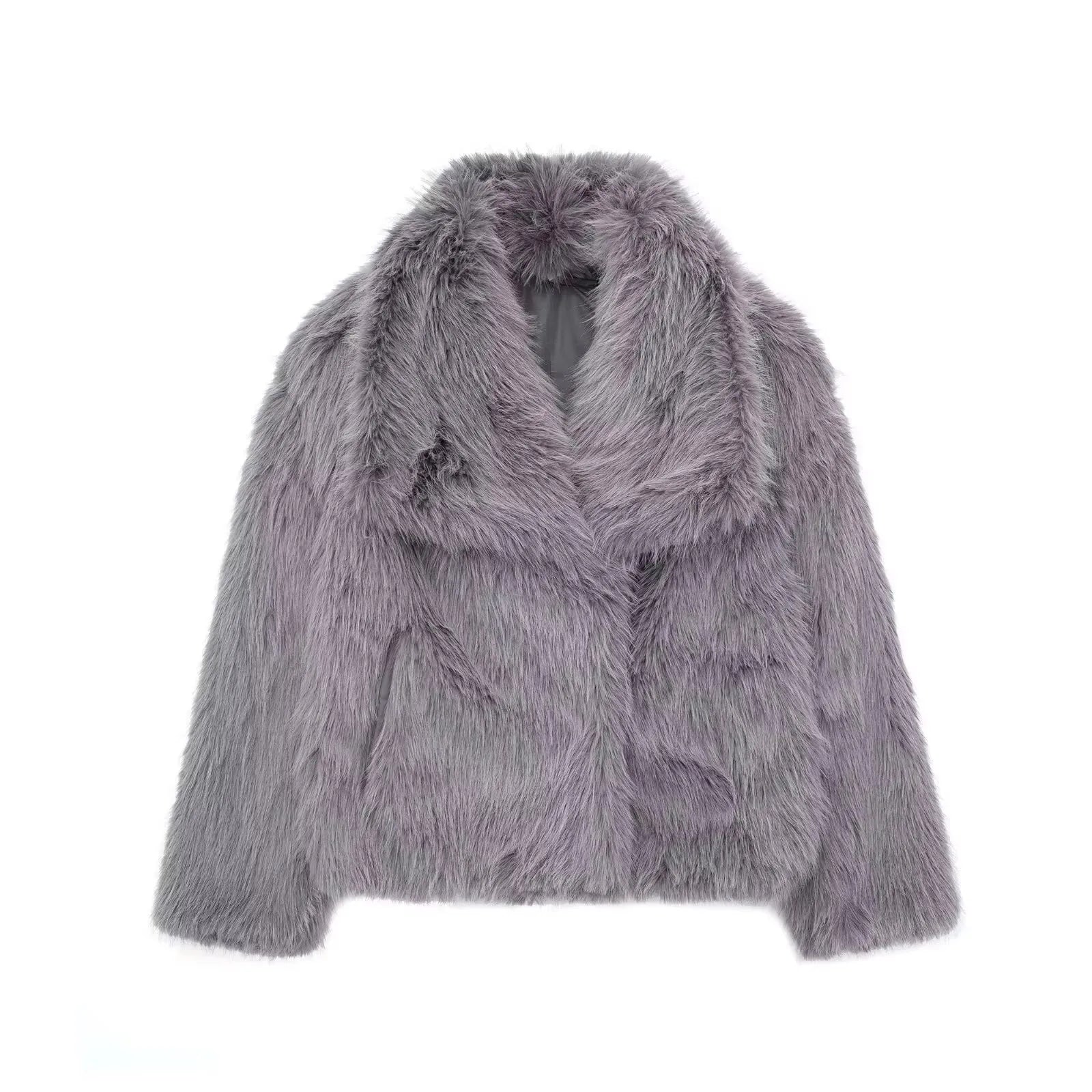 HH Women Elegant Faux Fur Coat Warm