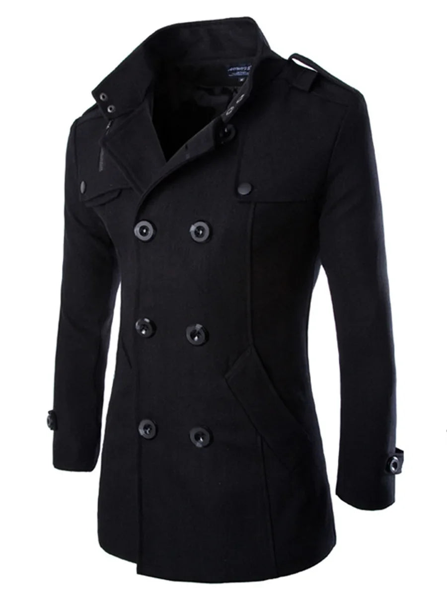 Mens Overcoat Trench Coats Winter Male