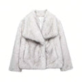 HH Women Elegant Faux Fur Coat Warm