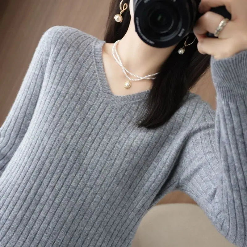 Women Sweater Long Sleeve Top Knitted